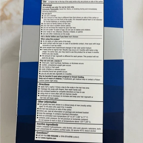 Rogaine Men’s Hair Regrowth system with 5% Topical Foam 3 cans. Exp: 11/2027. - Picture 8 of 8